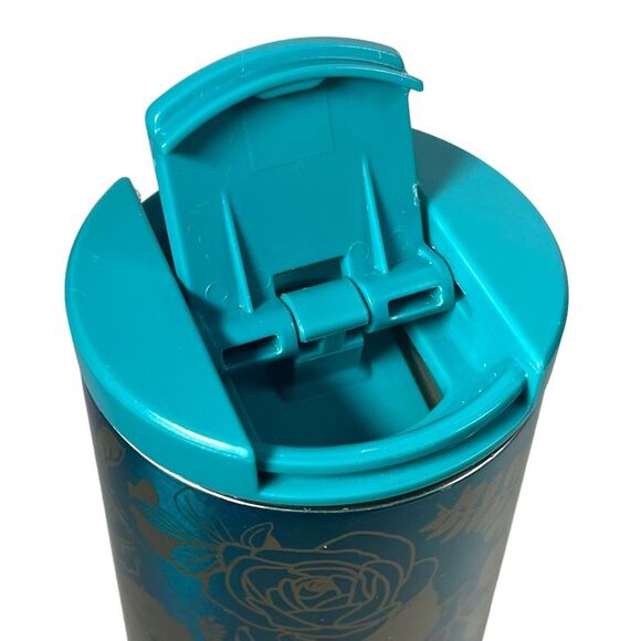 Starbucks Fall 2020 Teal Berry Rose Insulated Stainless Steel Tumbler 16oz - Picture 3 of 7